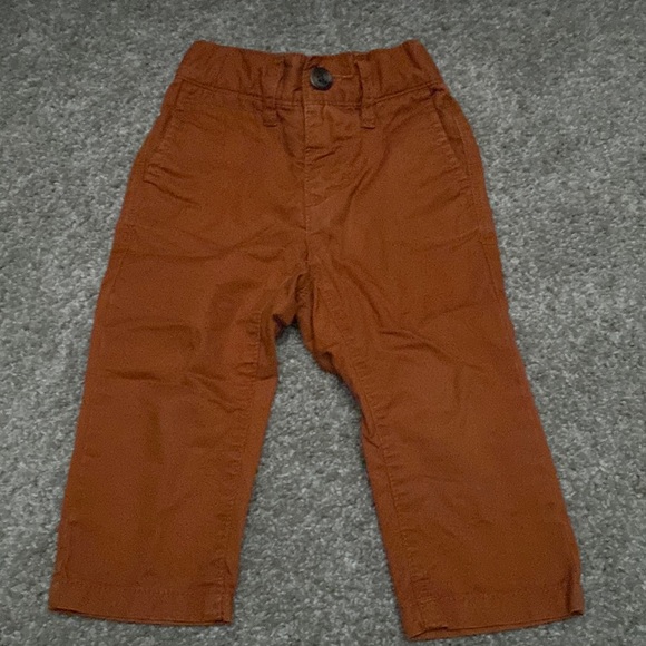 Old Navy rust color pants with side cinches size 12 to 18 months - Picture 1 of 3